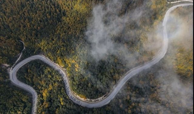Kütahya'daki renk cümbüşü havadan görüntülendi
