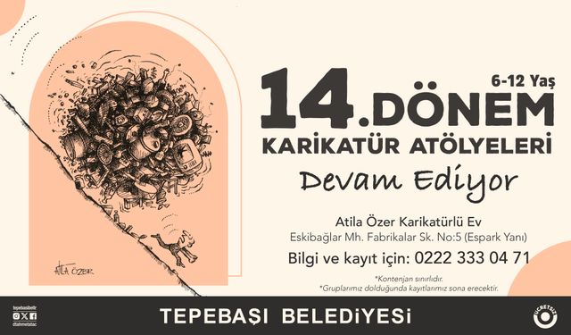 Eskişehir'de usta karikatüristlerle minikler hayallerini çiziyor