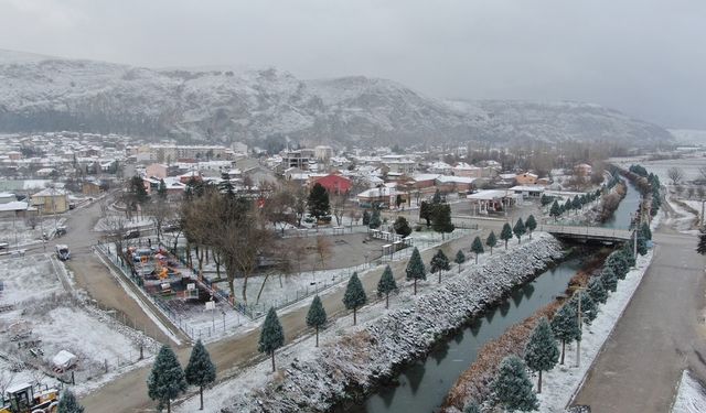 İnönü ilk karla bembeyaz oldu!