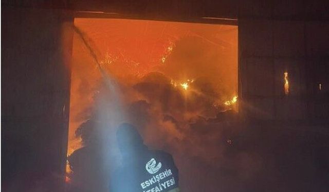 Eskişehir'deki yangın sabaha kadar sürdü!