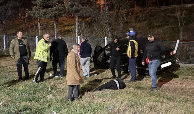 Eskişehir çevre yolunda kaza: Korkuluklara çarparak durdu!