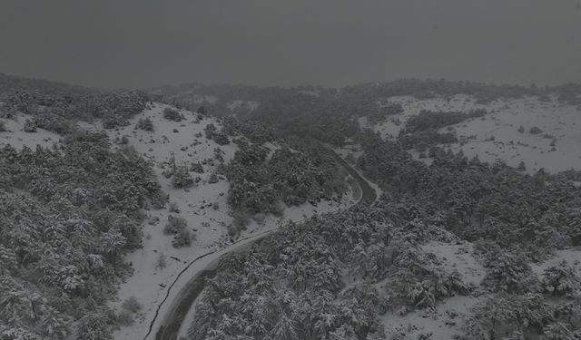 Eskişehir'e 18 kilometre uzaklıkta beyaz örtüyle kaplandı!