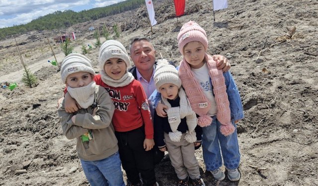 Seyitgazi’de yanan ormanlık alanda 1000 fidan toprakla buluştu