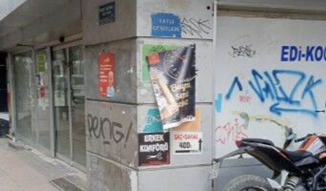 Eskişehir'de boş dükkana izinsiz karalama!