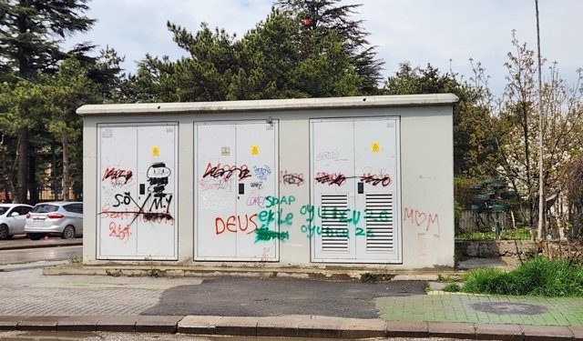 Eskişehir'de trafolardaki çizimler tepki çekiyor