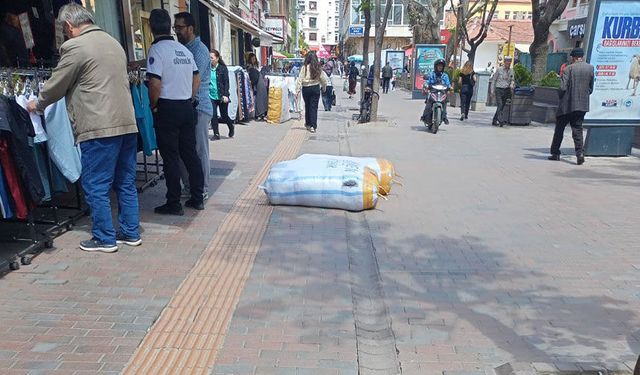 Eskişehir'de çuvallar yürüyüş yolunda