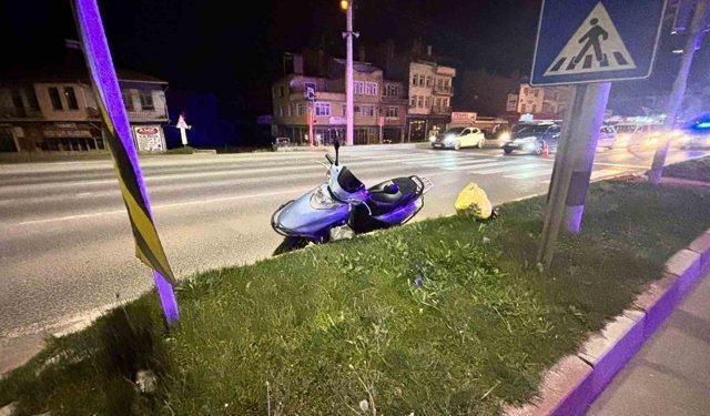 Tavşanlı'da motosiklet devrildi!