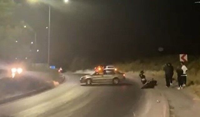 Eskişehir'de motosikletten düştü, kamerası bir kazayı daha kaydetti