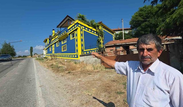 Köyün en dikkat çeken evi: Fenerbahçe aşkını duvarlara işledi