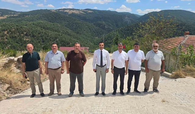 Söğüt'te köy yolları parke taşlarıyla yenileniyor