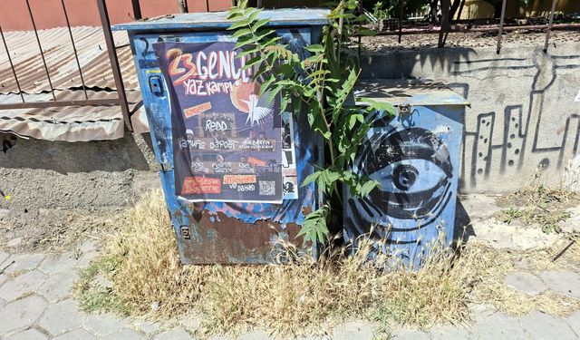 Elektrik panoları afiş ve yazılarla kaplandı