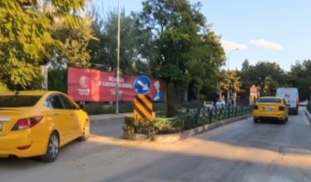 Eskişehir’de taksinin ters yön tehlikesi kamerada