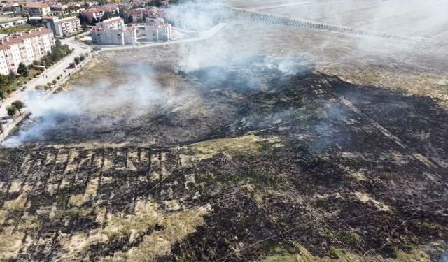 Eskişehir’de alevler geniş alana yayıldı! İtfaiye seferber oldu