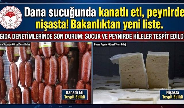 Dana sucuğunda kanatlı eti, peynirde nişasta! Bakanlıktan yeni liste