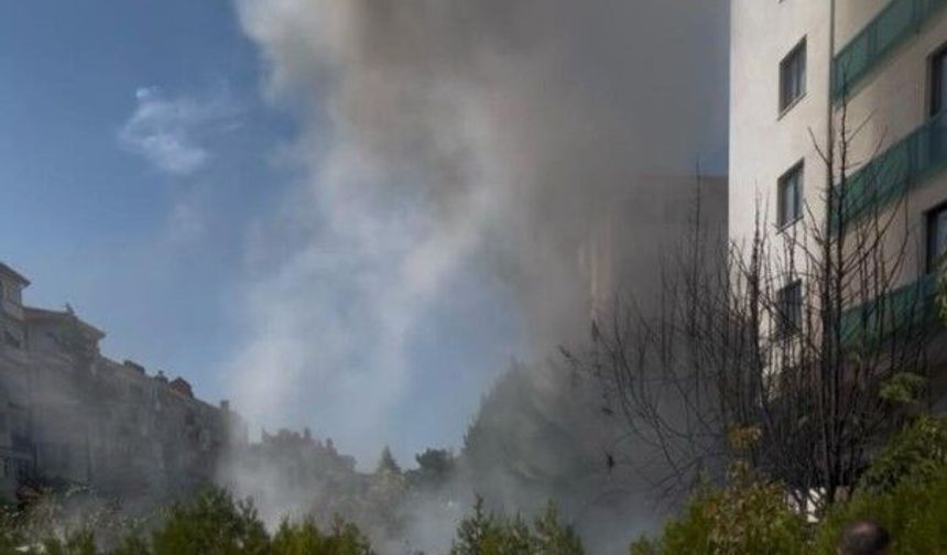 Eskişehir'de kuru otlar tutuştu, apartman bahçesinde yangın paniği