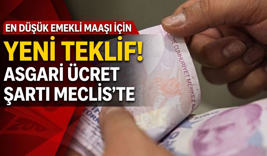 En düşük emekli maaşı için yeni teklif! Asgari ücret şartı Meclis'te