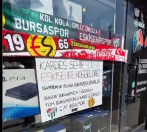 Bursaspor taraftarına Eskişehir esnafından jest!